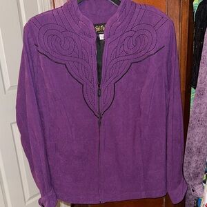 Bob Mackie Vibrant Purple Bomber Jacket